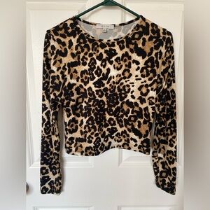Gaze Leopard Print Long Sleeve Top